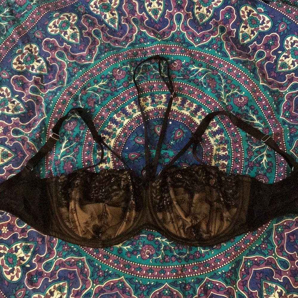 Strappy black bra